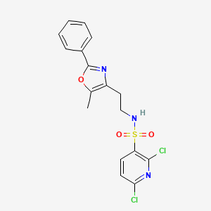 2,6-dichloro-N-[2-(5-methyl-2-phenyl-1,3-oxazol-4-yl)ethyl]pyridine-3-sulfonamide