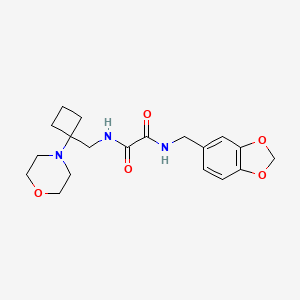 molecular formula C19H25N3O5 B2529597 N'-[(2H-1,3-benzodioxol-5-yl)methyl]-N-{[1-(morpholin-4-yl)cyclobutyl]methyl}ethanediamide CAS No. 2380186-23-0