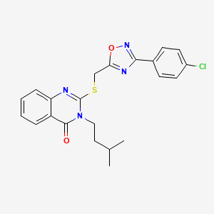 2-(((3-(4-chlorophenyl)-1,2,4-oxadiazol-5-yl)methyl)thio)-3-isopentylquinazolin-4(3H)-one