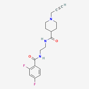 molecular formula C18H21F2N3O2 B2529608 N-{2-[(2,4-difluorophenyl)formamido]ethyl}-1-(prop-2-yn-1-yl)piperidine-4-carboxamide CAS No. 1281114-33-7