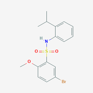 molecular formula C16H18BrNO3S B2529633 5-bromo-2-methoxy-N-[2-(propan-2-yl)phenyl]benzene-1-sulfonamide CAS No. 1299958-55-6