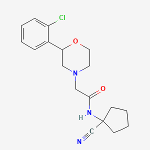 molecular formula C18H22ClN3O2 B2529643 2-[2-(2-chlorophenyl)morpholin-4-yl]-N-(1-cyanocyclopentyl)acetamide CAS No. 1311738-36-9
