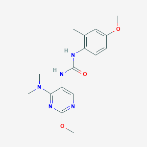 molecular formula C16H21N5O3 B2529677 1-(4-(Dimethylamino)-2-methoxypyrimidin-5-yl)-3-(4-methoxy-2-methylphenyl)urea CAS No. 1797253-36-1