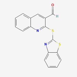 B2529690 2-(1,3-Benzothiazol-2-ylsulfanyl)quinoline-3-carbaldehyde CAS No. 733794-82-6