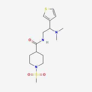 molecular formula C15H25N3O3S2 B2529710 N-[2-(dimethylamino)-2-(thiophen-3-yl)ethyl]-1-methanesulfonylpiperidine-4-carboxamide CAS No. 1210306-06-1