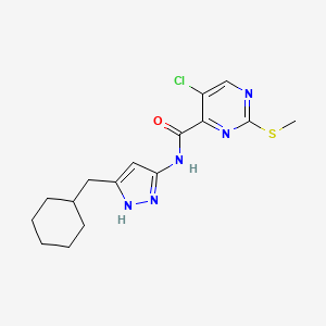 5-chloro-N-[3-(cyclohexylmethyl)-1H-pyrazol-5-yl]-2-(methylsulfanyl)pyrimidine-4-carboxamide