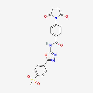 4-(2,5-dioxopyrrolidin-1-yl)-N-(5-(4-(methylsulfonyl)phenyl)-1,3,4-oxadiazol-2-yl)benzamide