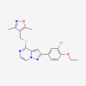 4-(((2-(3-Chloro-4-ethoxyphenyl)pyrazolo[1,5-a]pyrazin-4-yl)thio)methyl)-3,5-dimethylisoxazole