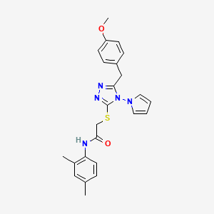 N-(2,4-dimethylphenyl)-2-((5-(4-methoxybenzyl)-4-(1H-pyrrol-1-yl)-4H-1,2,4-triazol-3-yl)thio)acetamide