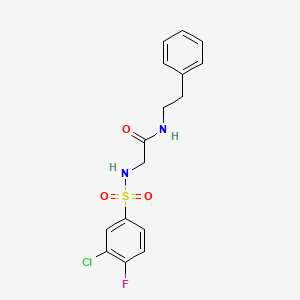 2-{[(3-chloro-4-fluorophenyl)sulfonyl]amino}-N-(2-phenylethyl)acetamide
