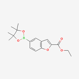 molecular formula C17H21BO5 B2529775 Ethyl 5-(4,4,5,5-tetramethyl-1,3,2-dioxaborolan-2-yl)benzofuran-2-carboxylate CAS No. 736989-87-0