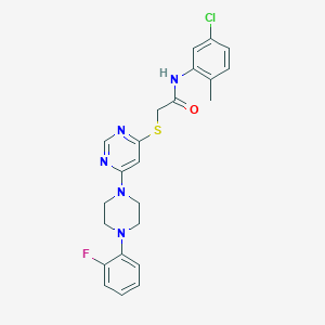 molecular formula C23H23ClFN5OS B2529807 N-(5-chloro-2-methylphenyl)-2-({6-[4-(2-fluorophenyl)piperazin-1-yl]pyrimidin-4-yl}sulfanyl)acetamide CAS No. 1251693-22-7