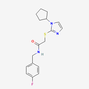 2-((1-cyclopentyl-1H-imidazol-2-yl)thio)-N-(4-fluorobenzyl)acetamide