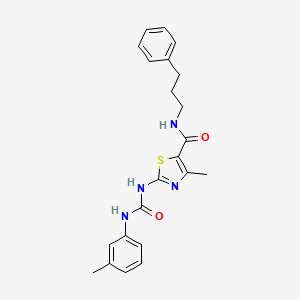 4-methyl-N-(3-phenylpropyl)-2-(3-(m-tolyl)ureido)thiazole-5-carboxamide