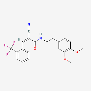 (Z)-2-Cyano-N-[2-(3,4-dimethoxyphenyl)ethyl]-3-[2-(trifluoromethyl)phenyl]prop-2-enamide