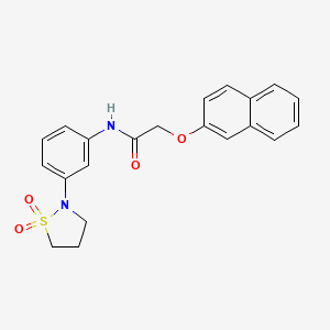 molecular formula C21H20N2O4S B2529827 N-(3-(1,1-dioxidoisothiazolidin-2-yl)phenyl)-2-(naphthalen-2-yloxy)acetamide CAS No. 941985-94-0