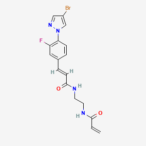 (E)-3-[4-(4-Bromopyrazol-1-yl)-3-fluorophenyl]-N-[2-(prop-2-enoylamino)ethyl]prop-2-enamide