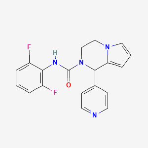 molecular formula C19H16F2N4O B2529849 N-(2,6-difluorophenyl)-1-(pyridin-4-yl)-1H,2H,3H,4H-pyrrolo[1,2-a]pyrazine-2-carboxamide CAS No. 899735-50-3