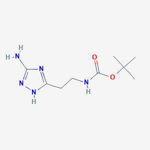 molecular formula C9H17N5O2 B2529882 tert-butylN-[2-(3-amino-1H-1,2,4-triazol-5-yl)ethyl]carbamate CAS No. 1823770-46-2