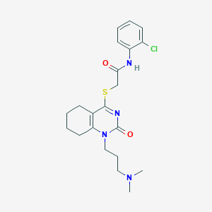N-(2-chlorophenyl)-2-((1-(3-(dimethylamino)propyl)-2-oxo-1,2,5,6,7,8-hexahydroquinazolin-4-yl)thio)acetamide