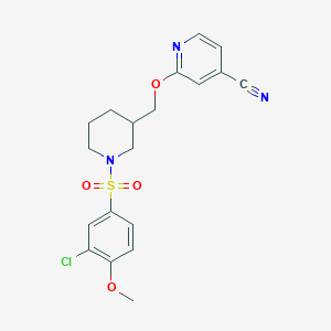 2-[[1-(3-Chloro-4-methoxyphenyl)sulfonylpiperidin-3-yl]methoxy]pyridine-4-carbonitrile