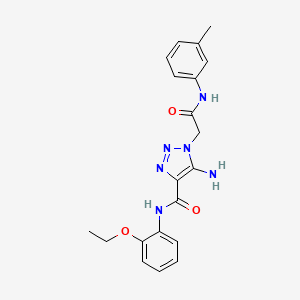 molecular formula C20H22N6O3 B2530034 5-amino-N-(2-ethoxyphenyl)-1-{[(3-methylphenyl)carbamoyl]methyl}-1H-1,2,3-triazole-4-carboxamide CAS No. 901018-95-9