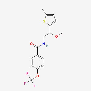 molecular formula C16H16F3NO3S B2530055 N-[2-Methoxy-2-(5-methylthiophen-2-YL)ethyl]-4-(trifluoromethoxy)benzamide CAS No. 1797182-68-3