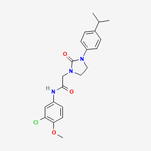 molecular formula C21H24ClN3O3 B2530060 N-(3-chloro-4-methoxyphenyl)-2-(3-(4-isopropylphenyl)-2-oxoimidazolidin-1-yl)acetamide CAS No. 1286718-17-9