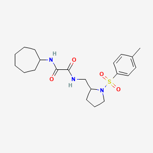 molecular formula C21H31N3O4S B2530061 N1-cycloheptyl-N2-((1-tosylpyrrolidin-2-yl)methyl)oxalamide CAS No. 896275-02-8