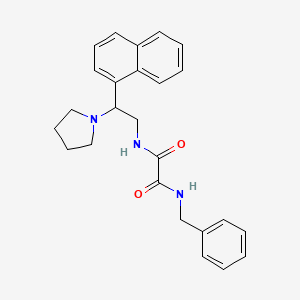 molecular formula C25H27N3O2 B2530064 N'-benzyl-N-[2-(naphthalen-1-yl)-2-(pyrrolidin-1-yl)ethyl]ethanediamide CAS No. 941996-35-6