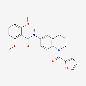 molecular formula C23H22N2O5 B2530107 N-[1-(furan-2-carbonyl)-1,2,3,4-tetrahydroquinolin-6-yl]-2,6-dimethoxybenzamide CAS No. 946367-35-7