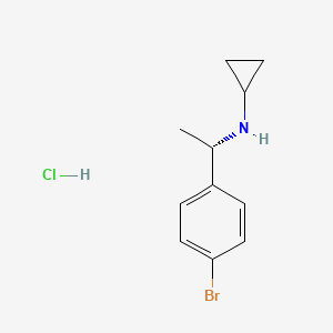 molecular formula C11H15BrClN B2530141 N-[(1S)-1-(4-Bromophenyl)ethyl]cyclopropanamine;hydrochloride CAS No. 2413937-39-8