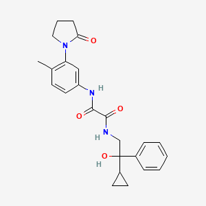 molecular formula C24H27N3O4 B2530152 N'-(2-CYCLOPROPYL-2-HYDROXY-2-PHENYLETHYL)-N-[4-METHYL-3-(2-OXOPYRROLIDIN-1-YL)PHENYL]ETHANEDIAMIDE CAS No. 1421508-64-6