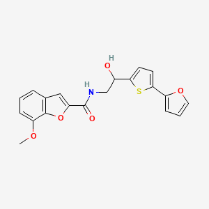 molecular formula C20H17NO5S B2530217 N-{2-[5-(furan-2-yl)thiophen-2-yl]-2-hydroxyethyl}-7-methoxy-1-benzofuran-2-carboxamide CAS No. 2320924-22-7