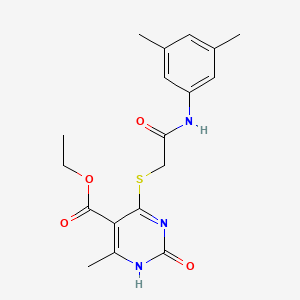 molecular formula C18H21N3O4S B2530220 ethyl 4-({[(3,5-dimethylphenyl)carbamoyl]methyl}sulfanyl)-6-methyl-2-oxo-1,2-dihydropyrimidine-5-carboxylate CAS No. 946252-95-5