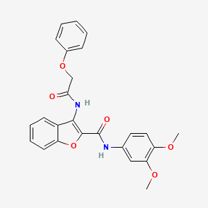molecular formula C25H22N2O6 B2530231 N-(3,4-dimethoxyphenyl)-3-(2-phenoxyacetamido)-1-benzofuran-2-carboxamide CAS No. 888452-83-3