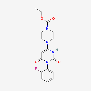 molecular formula C17H19FN4O4 B2530287 Ethyl 4-(1-(2-fluorophenyl)-2,6-dioxo-1,2,3,6-tetrahydropyrimidin-4-yl)piperazine-1-carboxylate CAS No. 862828-77-1