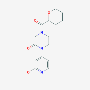 molecular formula C16H21N3O4 B2530294 1-(2-Methoxypyridin-4-yl)-4-(oxane-2-carbonyl)piperazin-2-one CAS No. 2380141-37-5
