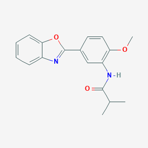 molecular formula C18H18N2O3 B253032 N-[5-(1,3-benzoxazol-2-yl)-2-methoxyphenyl]-2-methylpropanamide 