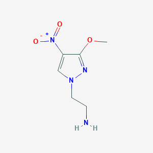 molecular formula C6H10N4O3 B2530376 2-(3-methoxy-4-nitro-1H-pyrazol-1-yl)ethanamine CAS No. 1006440-46-5; 1417569-74-4
