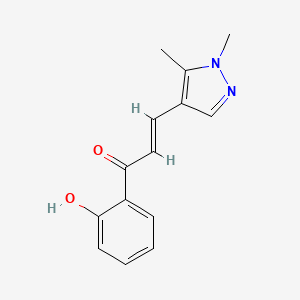 molecular formula C14H14N2O2 B2530413 (2E)-3-(1,5-dimethyl-1H-pyrazol-4-yl)-1-(2-hydroxyphenyl)prop-2-en-1-one CAS No. 1164454-89-0