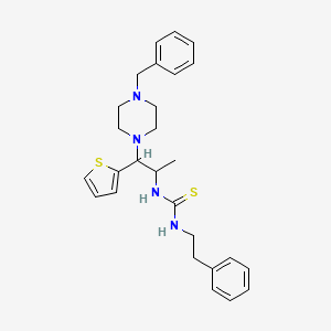 molecular formula C27H34N4S2 B2530460 1-(1-(4-Benzylpiperazin-1-yl)-1-(thiophen-2-yl)propan-2-yl)-3-phenethylthiourea CAS No. 863017-74-7