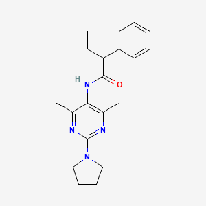 molecular formula C20H26N4O B2530462 N-[4,6-Dimethyl-2-(pyrrolidin-1-YL)pyrimidin-5-YL]-2-phenylbutanamide CAS No. 1448052-71-8
