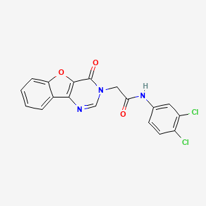 molecular formula C18H11Cl2N3O3 B2530505 N-(3,4-dichlorophenyl)-2-(4-oxobenzofuro[3,2-d]pyrimidin-3(4H)-yl)acetamide CAS No. 849528-82-1
