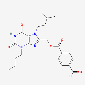 B2530529 [3-Butyl-7-(3-methylbutyl)-2,6-dioxopurin-8-yl]methyl 4-formylbenzoate CAS No. 872193-88-9