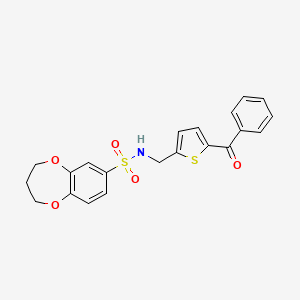 molecular formula C21H19NO5S2 B2530549 N-[(5-benzoylthiophen-2-yl)methyl]-3,4-dihydro-2H-1,5-benzodioxepine-7-sulfonamide CAS No. 1797964-03-4