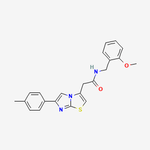 molecular formula C22H21N3O2S B2530567 N-[(2-methoxyphenyl)methyl]-2-[6-(4-methylphenyl)imidazo[2,1-b][1,3]thiazol-3-yl]acetamide CAS No. 897463-23-9