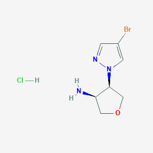 B2530603 (3S,4R)-4-(4-Bromopyrazol-1-yl)oxolan-3-amine;hydrochloride CAS No. 2138551-02-5