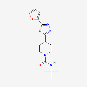 molecular formula C16H22N4O3 B2530609 N-tert-butyl-4-[5-(furan-2-yl)-1,3,4-oxadiazol-2-yl]piperidine-1-carboxamide CAS No. 1170092-63-3