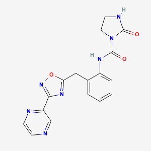 2-oxo-N-(2-((3-(pyrazin-2-yl)-1,2,4-oxadiazol-5-yl)methyl)phenyl)imidazolidine-1-carboxamide